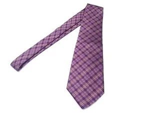 HERMES Necktie Tie Purple all-over pattern 100% Silk made in France J7846 - Picture 1 of 24