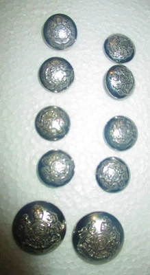 10 Ralph Lauren Silver Blazer Coat Replacement Buttons Lion Unicorn Coat Arms - Image 1 of 4