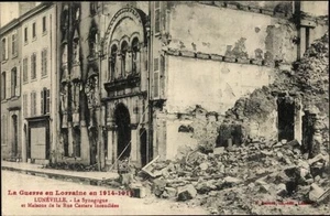 Judaika Ak Lunéville Meurthe et Moselle, La Synagogue incendiée,... - 3695728 - Picture 1 of 2