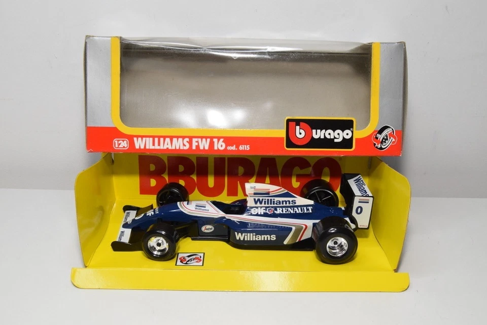 Coche de carreras B70 1:24 BBURAGO BURAGO 6115 WILLIAMS FW16 FW 16 RENAULT D. HILL SIN USAR, EN CAJA Foto 1 de 4