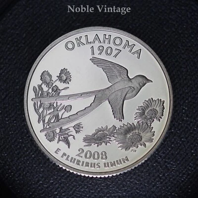 2008 S Proof Oklahoma State Quarter - From a Clad Proof Set - Image 1 of 2