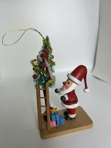 Adornos de madera navideños vintage pintados a mano hechos en Taiwán 5 pulgadas - Imagen 1 de 11