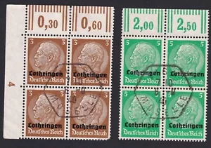 II. WK. Lothringen 2x Viererblock mit seltenem Französischen Stempel OR (1735) - Bild 1 von 2