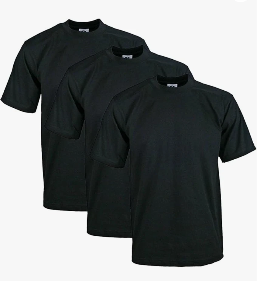 Paquete de 3 camisetas Pro Club de algodón pesado manga corta cuello redondo para hombre Foto 1 de 1