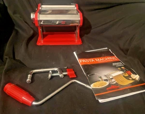 Red Fresh Pasta Maker Roller Machine for Spaghetti Noodle Fettuccine - Picture 1 of 5
