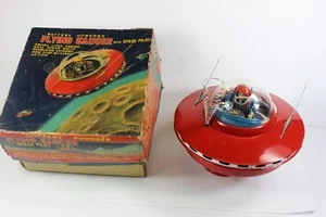 Vintage KO Japan fliegende Untertasse mit Space Pilot Batterie op. 1950er mit OVP - Bild 1 von 16