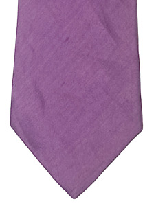 Charvet Paris France 100% Silk Neck Tie Purple Slub Linen - Silk Blend LONG
