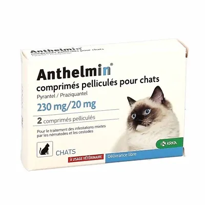 Anthelmin Traitement Vermifuge Pour Les Chats Boite De 2 ComprimÉs SÉcables • 7.89€