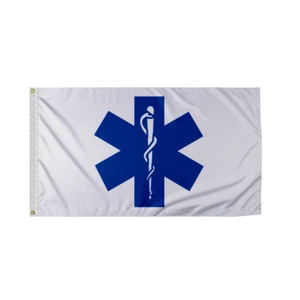Promo Patriot's 3'x5' Star of Life Flag - Emergency Medical Services Symbol - Picture 1 of 12