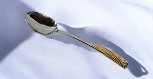Inoxpran INX1 Serving Spoon 9” Stainless 18/10 Gold Tone Accents - Picture 1 of 10