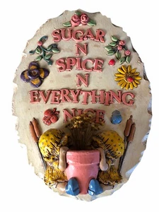 Vtg 15” HOLLY HOBBIE 3D Plaque Wall Decor Hand Painted Nursery Girls Bedroom - Picture 1 of 3
