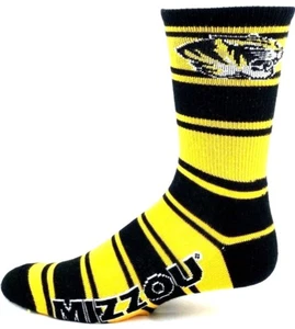 Missouri Tigers schwarz & gold gestreifte Deuce Crew-Socken - Bild 1 von 3