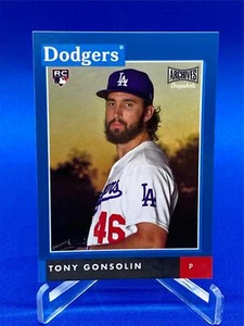 Tony Gonsolin 2020 Topps Archives instantáneas borde azul paralelo Dodgers RC/50 - Imagen 1 de 2