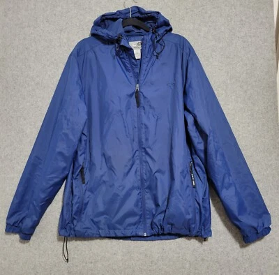 Легкая мужская куртка Champion большой синий логотип с капюшоном для активного отдыха походов спорта  - Изображение 1 из 4