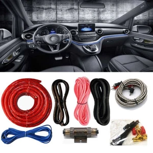 4 Gauge Amp Kit Amplifier Install Wiring Complete 4 Ga Car Wires Blue 2300W USA - Picture 1 of 12