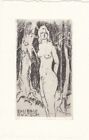 Exlibris Ex Acquaforte Rudolf Koch 1902-1985 Nudo Femminile Foresta Atto 14129