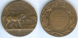 Médaille de table - WIESBADEN mai 1919 X° armée carrousel militaire DEGEORGE - Picture 1 of 1