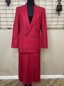 Roots Women’s Vintage Blazer/Jacket  & Skirt Suit Set. Power Red Size 4 - Picture 1 of 16