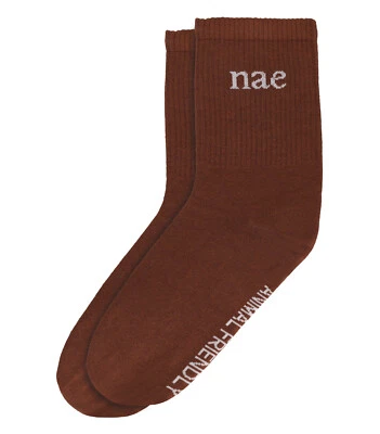 Animal Friendly brown socks vegan cruelty-free accessories size M and L elastic - Image 1 of 4