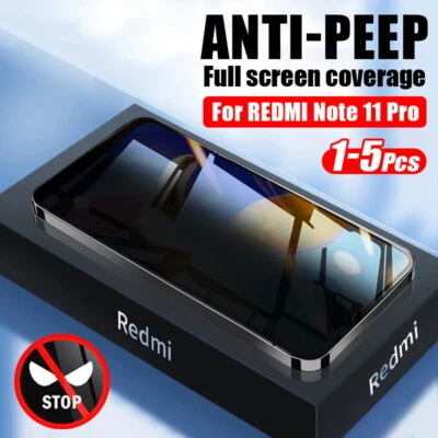 Screen Protector For Xiaomi Redmi Note 10 11 Pro Mi 11T Anti-Peep Tempered Glass - Image 1 of 4
