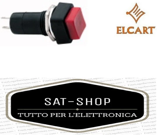 ELCART PULSANTE NORMALMENTE APERTO ROSSO / NERO PORTATA 1 A - 250 V