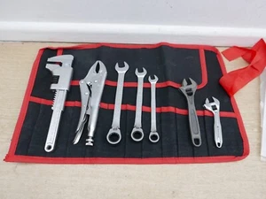 FACOM 7PCE 3 X WRENCHES 3 X SPANNERS + MOLE GRIPS SET + STORAGE ROLL - Picture 1 of 4