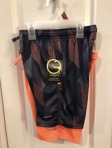 Boys Basketball Shorts Small 6 7- Athletic Works Dri Works -Patterned & Orange - Picture 1 of 6
