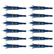 12pcs Hunting Broadheads 100 Grain Archery 2.3" Cut Crossbow Arrowheads Blue