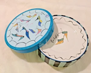 Rosanna Art " High Heeled Shoes" Retro Salad/Dessert/Cafe Plates Set of 4 W/ Box - Picture 1 of 8