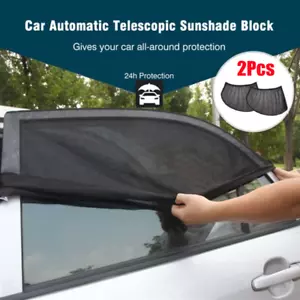 2X LARGE Car Sun Shade Shield Socks Rear Side Window Cover UV Mesh For Baby Kids - Picture 1 of 12