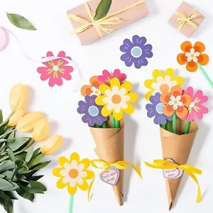24Pcs Mother's Day Flower Bouquet Craft for Kids Make Your Own Bunch of Flowers - Picture 1 of 5