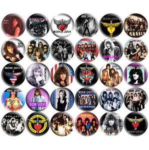 Bon Jovi 1,5" Pinback Buttons 80er Classic Hard Rock Retro Musik Band 30 Pins Set - Bild 1 von 4