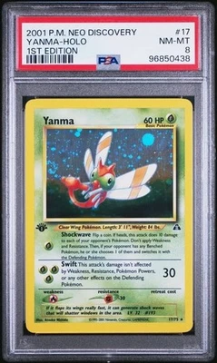 2001 Pokemon Neo Discovery 17 Yanma Holo 1st Edition PSA 8 Near Mint - Mint - Image 1 of 2
