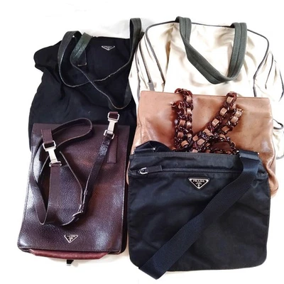 NO TARIFF Prada  Shoulder Bag Tote Bag 5 set Brown Leather 1638334 - Image 1 of 4