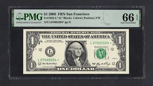 United States-Federal Res One Dollar 2006 Fr#1933-L* (L* Block) UNC Grade 66 - Picture 1 of 2
