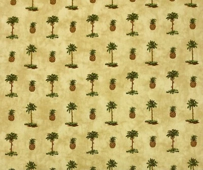 TELA MULTIUSOS WAVERLY ALOHA DUNA BEIGE PIÑA PALMERA POR YARDA 54"W Foto 1 de 4