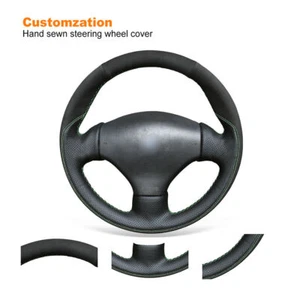Hand-sewn Leather Suede Car Steering Wheel Cover for Peugeot 206 2003 206CC 2005 - Picture 1 of 8