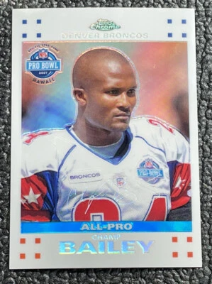 🔥CHAMP BAILEY 2007 TOPPS CHROME PRO BOWL ALL PRO WHITE REFRACTOR #'d /869!🔥 - Image 1 of 2