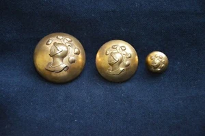 3 BOUTONS DE LIVREE-DORES AVEC ARMOIRIES HERALDIQUES-NOBLESSE -XIX° SIECLE - Picture 1 of 2