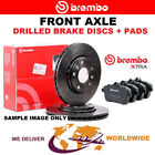 BREMBO Drilled Front BRAKE DISCS + PADS for HONDA CIVIC Hatch 2.0 TDiC 1998-2000