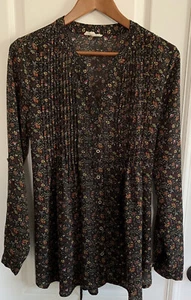 Junior's/women's Large Kall Black Floral Long Sleeve Excellent Condition - Picture 1 of 10