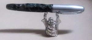 Lachender Buddha versilberter Stifthalter Ständer Display - Bild 1 von 5