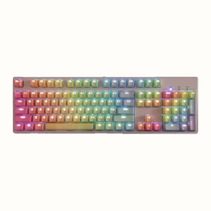 104 Key PBT Backlit Transparent Gradient Rainbow Keycap for cherry MX keyboard - Picture 1 of 4