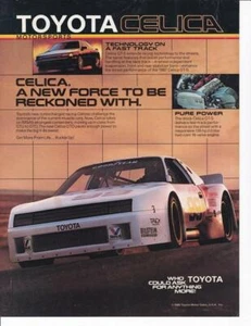 1986 Toyota Celica Rennwagen Werbung / tolles Foto / IMSA / Dan Gurney AAR - Bild 1 von 1