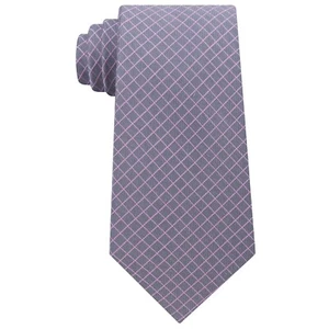 Michael Kors Men's Mini Grid Silk Tie Dark Pink OS B4HP - Picture 1 of 1