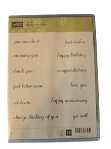Stampin’ Up “Express Yourself” 130339 Stamp Set Words Phrases Unused Retired - Picture 1 of 3