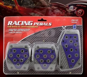 GRAY BLUE M/T CLUTCH BRAKE GAS PEDAL PADS FOR RODEO MIATA MX5 RX7 RX8 TRIBUTE - Picture 1 of 1