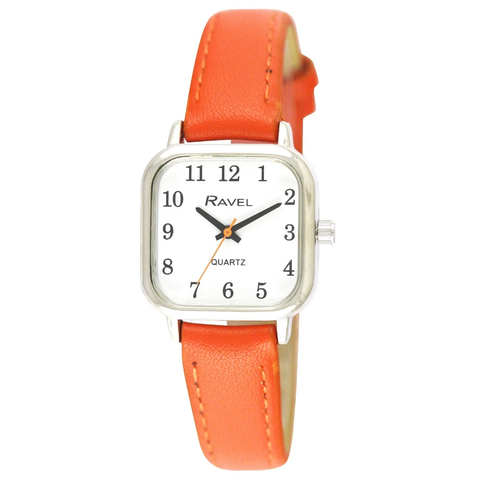 Ravel Ladies Easy Read Cushion Shaped Watch Bright Orange R0141.08.2 - Image 1 of 1