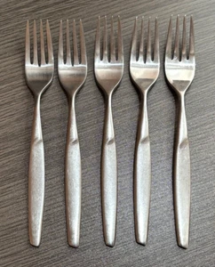 (5) GUSTAV ANITA Schweden Edelstahl Salatgabeln Satin schräge Spitze 6-3/4 Zoll - Bild 1 von 10