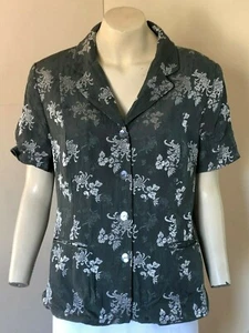 LOVELY!! Lightly Worn Silver & Grey Button Lined Jacket - From Monsoon - Size 16 - Picture 1 of 5